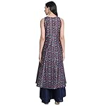 Janasya Women's Blue Poly Muslin Embroidered Kurta with Palazzo and Dupatta - Image 4