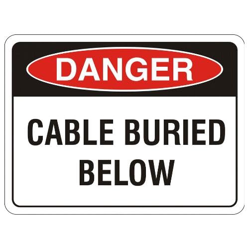 Tin sign vintage Cable Buried Below Plaque Poster for Bar Pub Beer Home Garage Man Cave Wall Decor 12x8 Inch