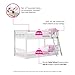 Max & Lily Twin Over Twin Low Bunk Bed with Ladder, Wooden Bunk beds with 14” Safety Guardrail for Kids,Toddlers, Boys, Girls, Teens, Bedroom Furniture, White
