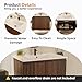 Havora 30” Foldable Wall-Mounted Vanity with Ceramic Sink, Walnut Finish, Patented 1-Minute Tool-Free Install, Space-Saving Storage for Modern Small Bathrooms