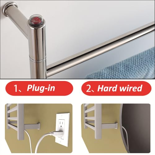 Sèche-serviette électrique pivotant inox à température constante - 7