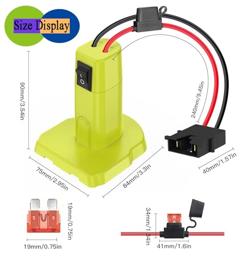 Adaptador de roda elétrica de atualização para Ryobi 18V bateria Dock conector de alimentação calibr