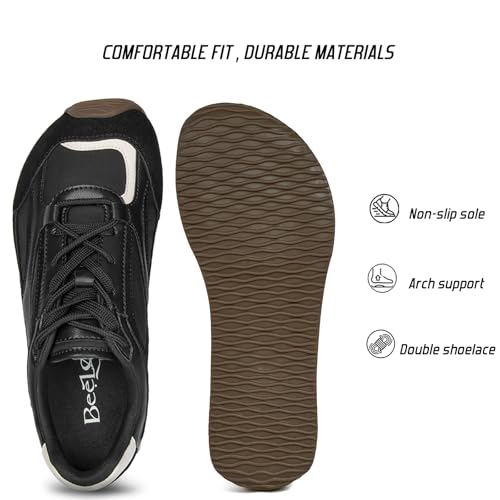 Image of Casual Sneakers for Women Lace Detail Elegant Ribbon Lace-Up Fashion Sneakers with Leather Upper Memory Foam Insole and Trendy Casual Shoes for Women