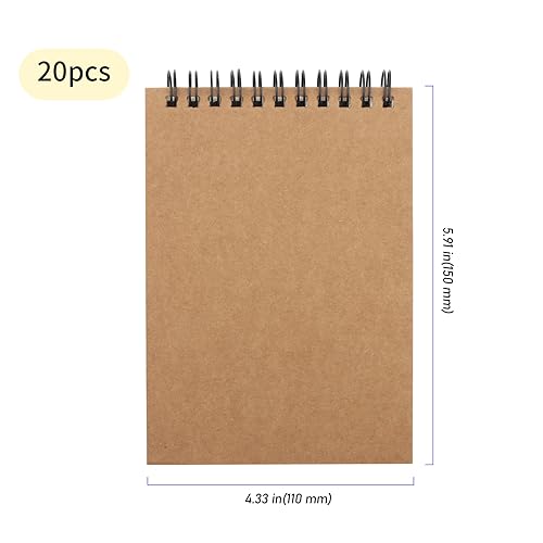 ZEONHEI 20 Pack A6 Blank Spiral Sketch Books, 30 Sheets / 60 Pages of 160gsm Plain Paper Notebook Drawing Pads - Image 2