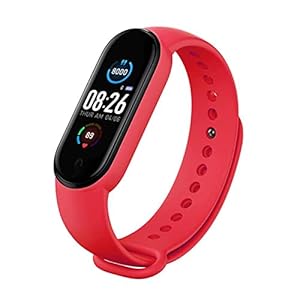Captcha M5 Bluetooth Fitness Smart Health Band/Smart Fitness Band Oximeter with Call Alert Pedometer for Men Women Boys Girls-Red Strap