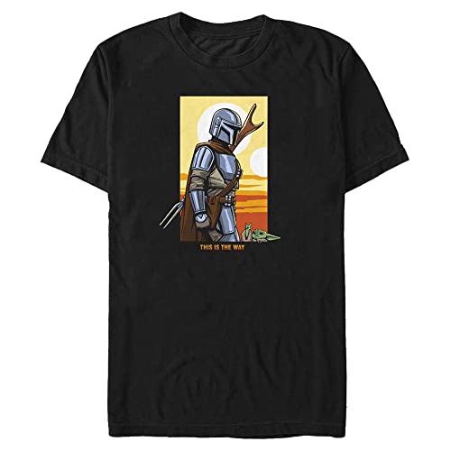 T-shirt Mando Comic Sunset pour homme inspiré de Star Wars