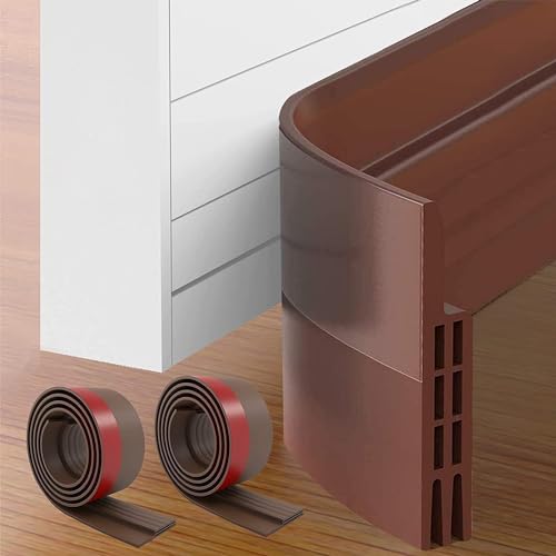 Image of OVIOL Door Bottom Sealing Strip Self-Adhesive Under Gap Filler Rubber Dust Stopper for Home Door Gap Sealing Strip Cockroach Insect Bugs Draft Stopper Waterproof (1 MTR Pack of 2, Brown)