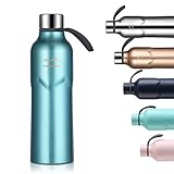 FJbottle Botella de Agua Acero Inoxidable 600ML, Botella Termica Termo Deporte Reutilizable, sin BPA, a prueba de fugas, para Bicicleta, Ciclismo, Gimnasio