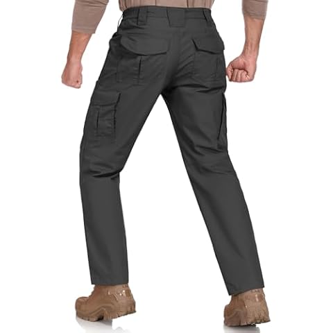 GAXIDES Cargo Pants for Men Waterproof Lightweight Carpenter Tactical Army Hiking Ourdoor with Pocket Pants Black 32Wx30L Cover