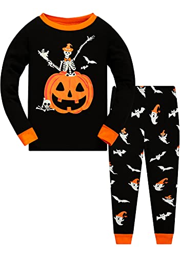 Little Boys Skeleton Pajamas Sets for Halloween Kids Outfit Nightwear Toddler Glow in The Dark Pumpkin Sleepwear Children Cotton Long Sleeve Baby PJS 2 Pcs Clothes 6394-Skeleton pumpkin-6T Little Boys Skeleton Pajamas Sets for Halloween Kids Outfit Nightwear Toddler Glow in The Dark Pumpkin Sleepwear Children Cotton Long Sleeve Baby PJS 2 Pcs Clothes 6394-Skeleton pumpkin-6T