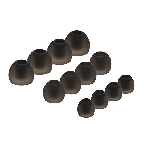 ALXCD Ear Gel for LG Tone Active+ HBS-A100 Stereo Headset, S/M/L 3 Sizes 6 Pairs Soft Silicone Replacement Earbud Tip, Fit for LG HBSA100 HBS-A100 LG Tone Active+ [6 Pair](Dark Gray)