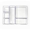 Isaac Jacobs 6-Tray Clear Acrylic Organizer Set, (Six Individual Trays), Multi-Purpose, Stackable Storage Solution for Makeup, Crafts, Desk, School, Office Supplies & More, for Bathroom, Kitchen #1