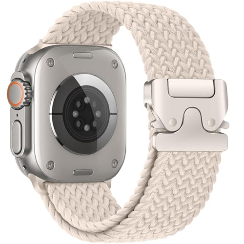 Braided Straps for Apple Watch Bands for Men/Women 49mm 46mm 44mm 45mm 42mm 40mm 41mm 38mm,Parachute Buckle Stretchy Elastic Nylon Sport Strap Wristband iWatch Series 11 10 9 8 7 6 5 4 3 SE/Ultra 3