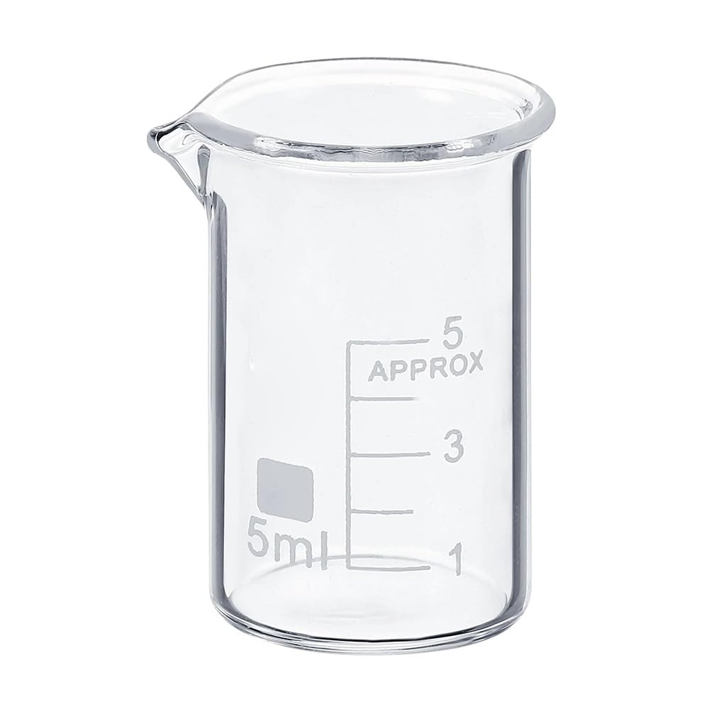 Vaso de precipitados de vidrio borosilicato, 3. Vaso de precipitados vidrio borosilicato forma baja, escala impresa graduada 5 a 2000 ml con pico(600ml)