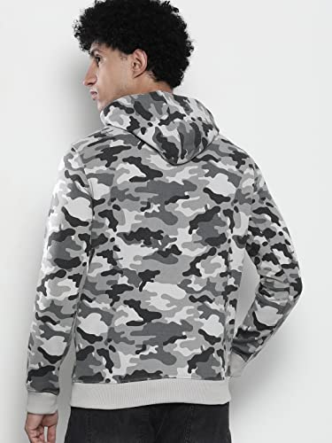 Image of The Indian Garage Co Men Regular Fit Printed Overhead Hooded Sweatshirt
