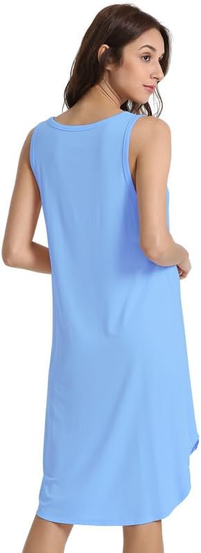 Loose Comfy Nightgown for Women Viscose from Bamboo Nightgowns Sleeveless Tank Pajamas Sleep Shirts S-XXL - Image 2