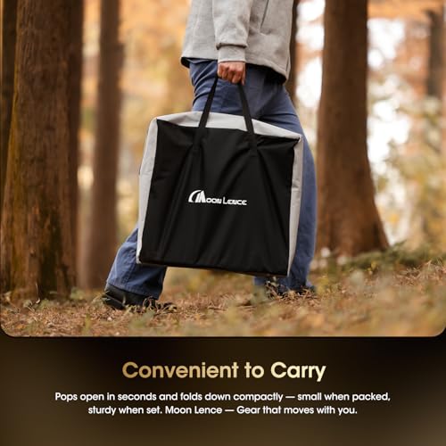 Silla de camping MOON LENCE Directors, resistente, plegable portátil con mesa lateral para playa, pesca, picnic, césped y eventos al aire libre (Negro, 2 piezas) miniatura 5