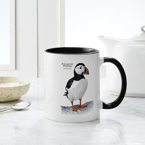 Taza de cerámica 11 oz CafePress Atlantic Puffin miniatura 6