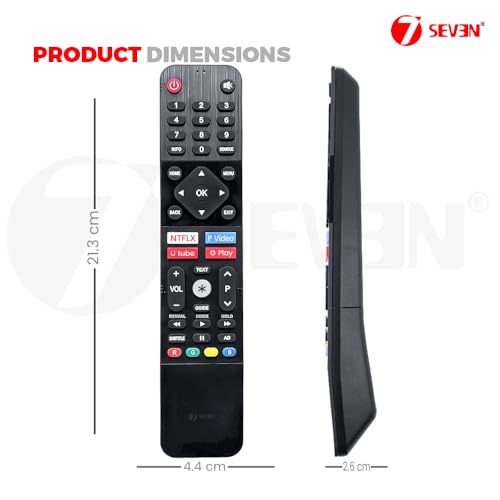 Image of 7SEVEN Compatible with Motorola TV Remote Control Suitable for Smart 4K LED UHD OLED Android Television Non Voice Command with Streaming Apps - Match Keys Exactly with Existing Remote Controller