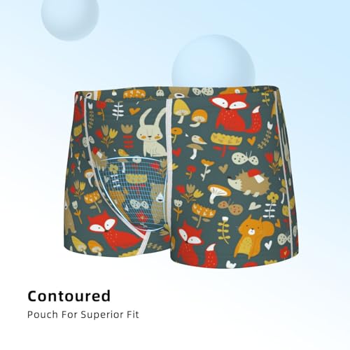 Boys' Cotton Boxer Brief Soft Underwear-Cute Animal Forest4