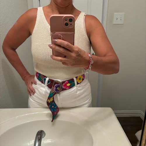 Zoeartcrafts Peruvian Belt Handmade Embroidered Belt, artistic, floral pattern, embroidery4