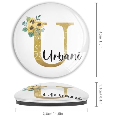 Imanes personalizados con inicial U de girasol para regalar y decorar 3