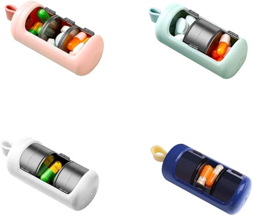 4 llaveros impermeables para medicamentos, pastillero ligero diario con enganche, pastillero de emergencia para exteriores, viajes, camping