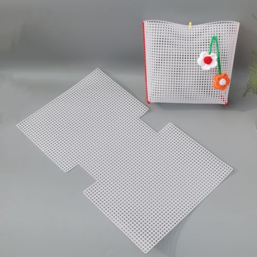 Miniatura 2 de Helweet Plastic Canvas, Cañamazo Plástico, Lona De Malla De Plástico Red, Malla De Plástico Para Punto De Cruz, Para Bolsos De Bricolaje Para Manualidades Y Proyectos De Costura, 6 Piezas, 20 X 30cm