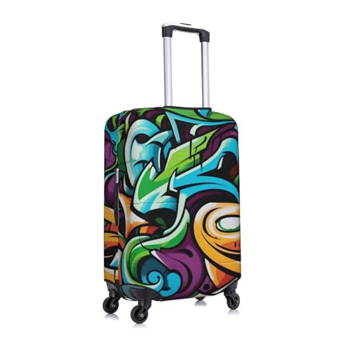 Graffiti Drawing Art Luggage Cover Washable Suitcase Cover Tsa Approved Elastic Spandex Suitcase Protector Anti-Scratch Travel Baggage Covers Fit 18-32 Inch Luggage3