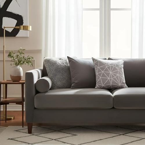 Opiniones de Cojines los 10 mejores. 48 Coprire Set de 3 Cojines 45 x 45 cm diseño Cuadrado para decoración hogar, Cama, Sala de Estar, oficinas, hoteles (Plateado)