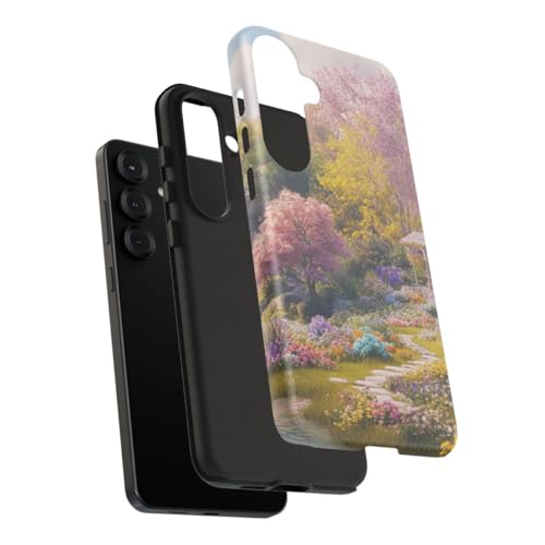 Coque Galaxy S25 Plus rigide mate motif cascade jardin fleuri - 4