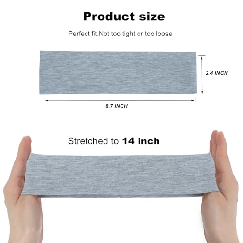 Image of 9Pcs Headbands for women Non Slip Headband, Soft Elastic Hair Bands for Women's Hair, Fashion Cotton Cloth Stretchy Sweat Bands Headbands for Sports, Makeup, Gym, Running,Yoga, Workout (3Colors-A)