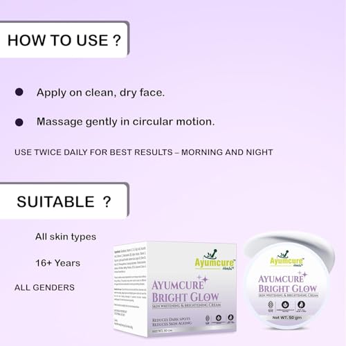 Image of Ayumcure Glutathione & Niacinamide Skin Whitening Cream 50 g | Kojic Acid, Vitamin C & E | Anti-Aging, Tan Removal, Brightening Cream for Women & Men | All Skin Types