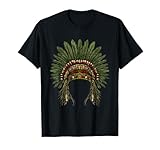 Indian Chief Artwork Native American Feather Headdress T-Shirt