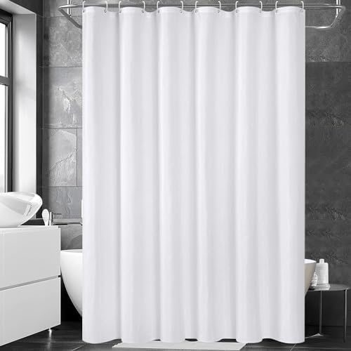 UFRIDAY White Shower Curtain 72 x 72 inch, Hotel Fabric Machine