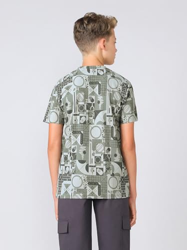 Image of TECHNOSPORT Boys Jacquard Round Neck Slim Fit Sports T Shirt MATPIQ UPF50+ Polyester Regular Sleeve Tshirt for Boys School Outdoor Play Sports Casual