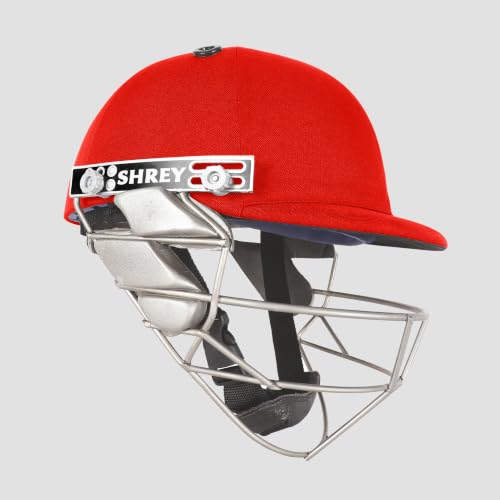 Image of SHREY Pro Guard Stainless Steel 2.0 Batting Cricket Helmet for Men's (Red, M)