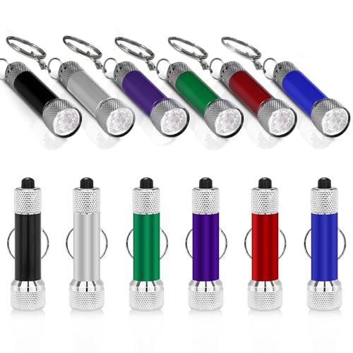 mizikuu 12 pcs Mini Lampe Torche Portable, Lampe de Poche Enfant Durable Usages Multiples Petite Lampe Poche avec porte-clés led l'éclairage Quotidien Pannes...