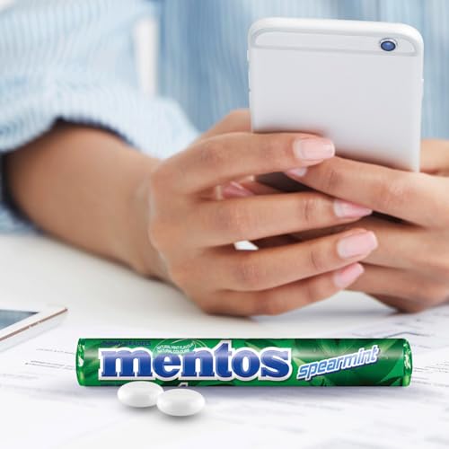 Mentos Kaubonbons Spearmint, Dragees mit Spearmint-Geschmack für frischen Atem, Multipack, Bonbon Vorrats-Packung (40 Rollen), vegan 3