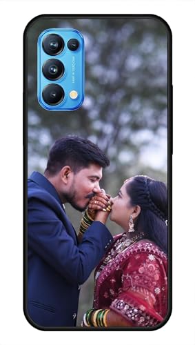 Image of NDCOM for Customised Oppo Reno5 Pro Back Cover | Luxury Reno5 Pro Phone Case | Slim Oppo Reno5 Pro Mobile Cover DIY Personalised Photo Design | Customized Gift Custom Text Name Printed Glass Case