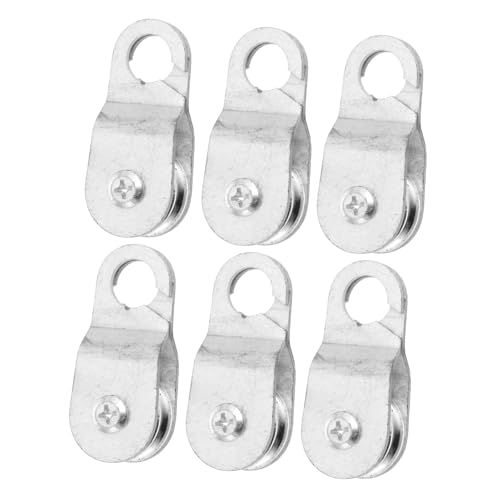 SUPVOX Cable Trolley Block Portable Winch Iron Pulley with Bearings 6pcs Plant Hooks for Greenhouse Farm