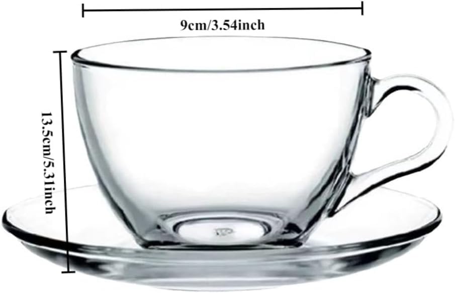 Amazon.co.jp: ガラス ティーカップ ソーサー セット 210ml ティー