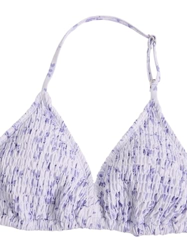 Image of RoseSeek Girl's Tie Dye Smocked 2 Piece Swimwear Sets Backless Halter Bikini Cute Brief Bathing Suit