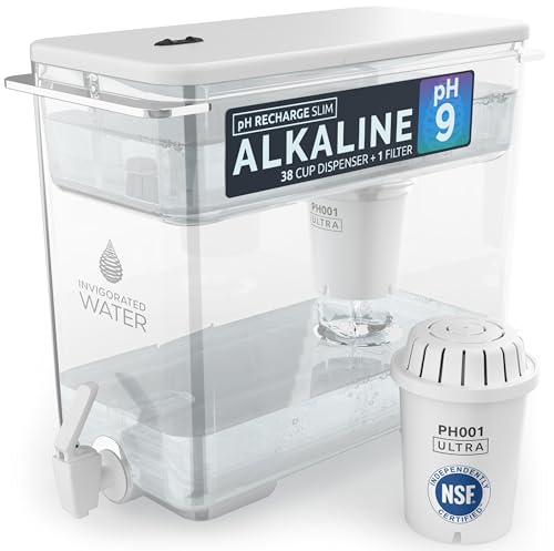 Invigorated Water - Alkaline Countertop Water Filter Dispenser, Large Capacity, Mineralized Alkaline...