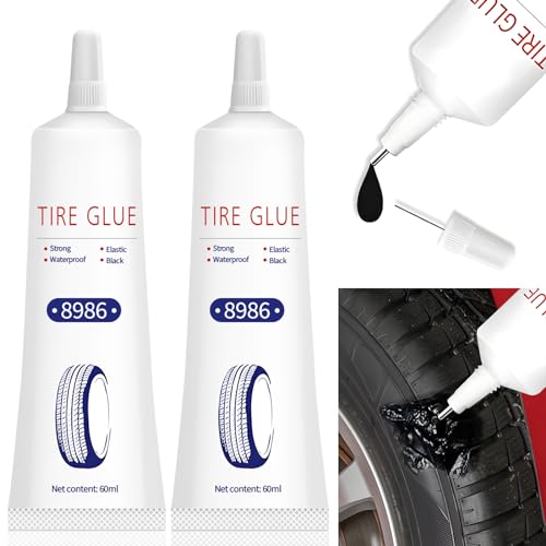 220 Ml Bandenreparatielijm – 2 Stuks 110ml + Schraper – Zwarte Rubberlijm Voor Auto, Fiets & Motor – Repareert Scheuren, Gaten & Afbladderen