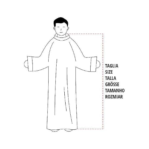 Deacon ALB with Crosses on Sleeve, Ears of Wheat and Zip on The Front in 100% Polyester, Ivory, 150 cm (59 inc.) - Thumbnail 3
