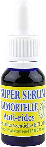 SUPER SERUM PRZECIWZMARSZCZKOWE 15ml wzbogacone ORGANICZNYM OLEJKIEM ETERYCZNYM HELICHRYSUM ITALICUM (Immortelle), MYRTLE (Myrtus Communis) i MASTIC TREE (Pistacia Lentiscus) z Korsyki