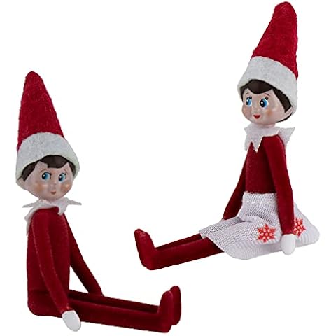 Worlds Smallest World's Smallest Elf on The Shelf Bundle Set of 2 Boy and Girl Light Tone - 4 Inches Tall! Cover