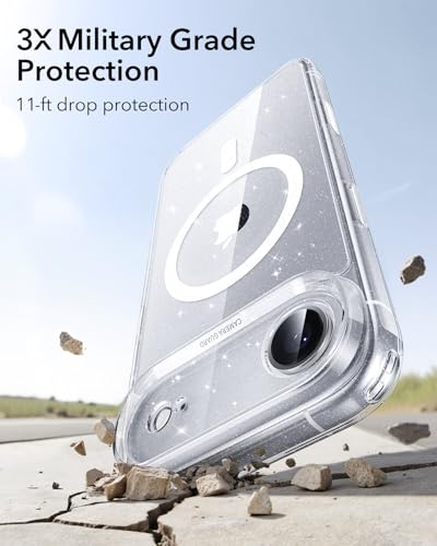 Image of ESR for iPhone Air Case, Camera Control Cover, Compatible with MagSafe, Shockproof Military-Grade Protection, Magnetic Phone Case for iPhone Air, Classic Hybrid Case, Clear Shimmer