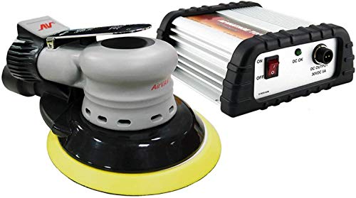 Super Sale 🛒 AirVANTAGE Palm-Style, Industrial-Grade Electric Sander Kit with Power Supply CENTRAL-VACUUM with Low-Profile Pad (6: 3/16- PSA Vinyl)